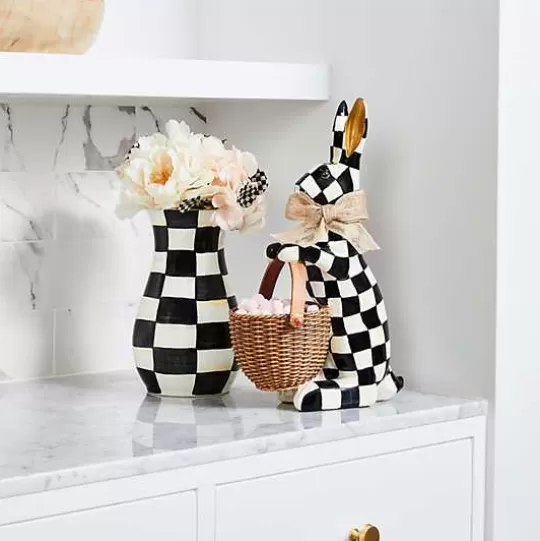 Hot MacKenzie-Childs Courtly Check Tall Vase  Bouquet Set