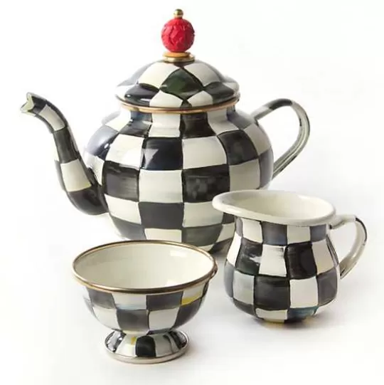 New MacKenzie-Childs Courtly Check Teapot Service Set