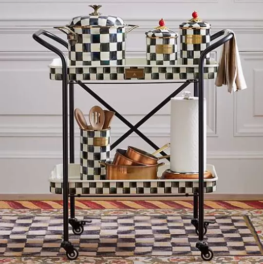 Hot MacKenzie-Childs Courtly Check 2-Tier Kitchen Cart