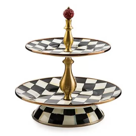 Outlet MacKenzie-Childs Courtly Check Two Tier Sweet Stand