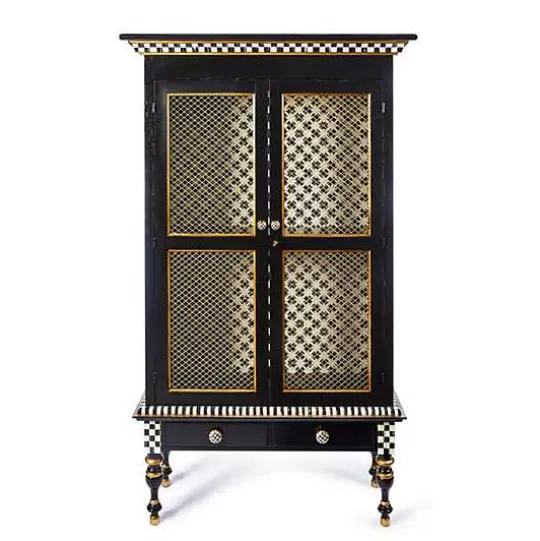 Cheap MacKenzie-Childs Courtly Criss-Cross Cabinet