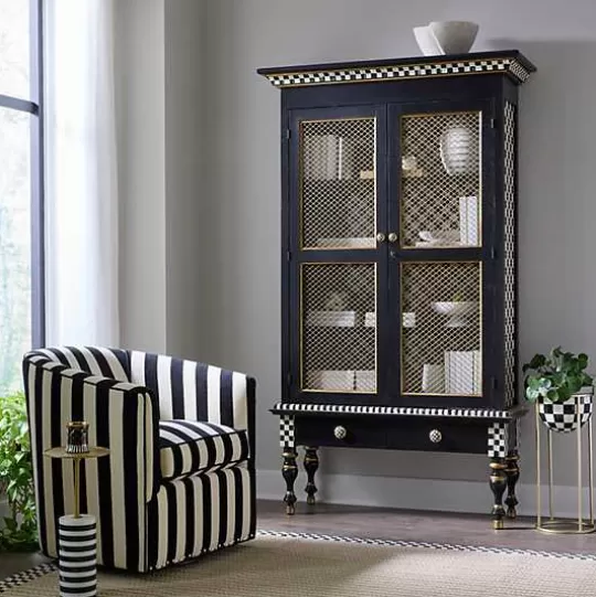 Cheap MacKenzie-Childs Courtly Criss-Cross Cabinet