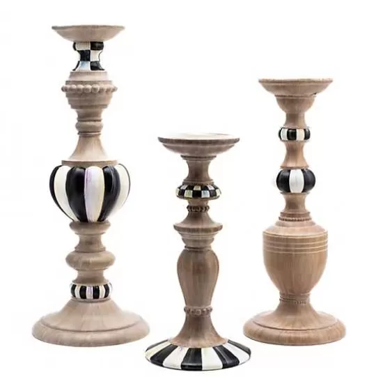 Sale MacKenzie-Childs Courtly Pillar Candle Holders, Set of 3