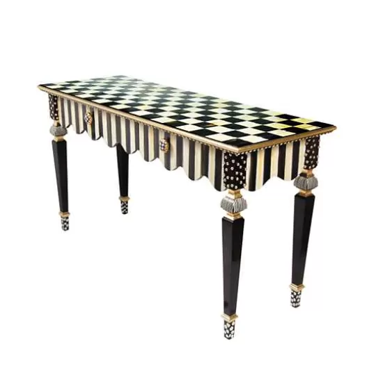 Clearance MacKenzie-Childs Courtly Stripe Console Table