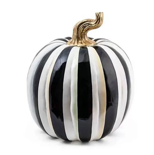 Clearance MacKenzie-Childs Courtly Stripe Glossy Large Pumpkin