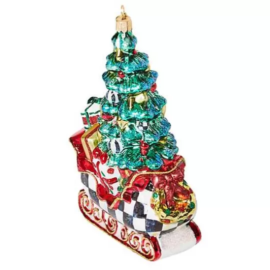 Best Sale MacKenzie-Childs Courtly Tree Sleigh Glass Ornament