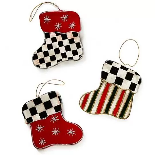 Online MacKenzie-Childs Cozy Christmas Capiz Stocking Ornaments, Set of 3