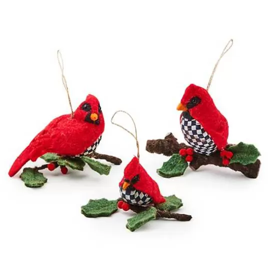 Sale MacKenzie-Childs Cozy Christmas Felt Cardinal Ornaments, Set of 3