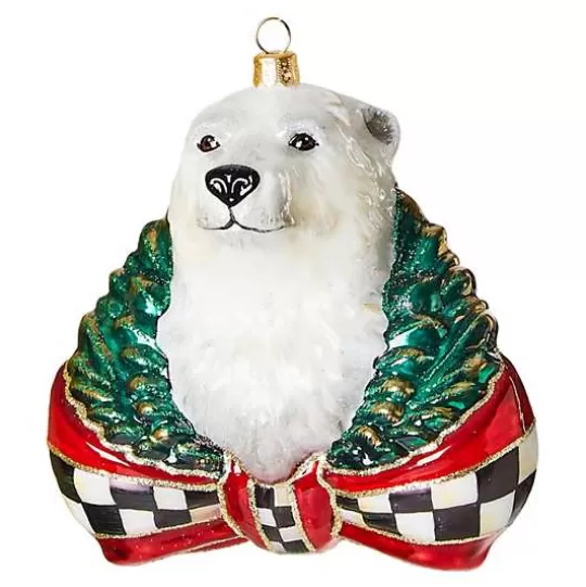 Flash Sale MacKenzie-Childs Cozy Christmas Polar Bear Glass Ornament