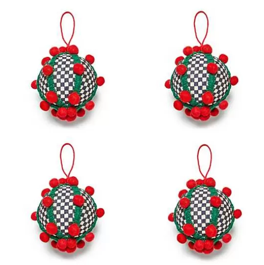 Shop MacKenzie-Childs Cozy Christmas Pom Pom Ball Ornaments, Set of 4