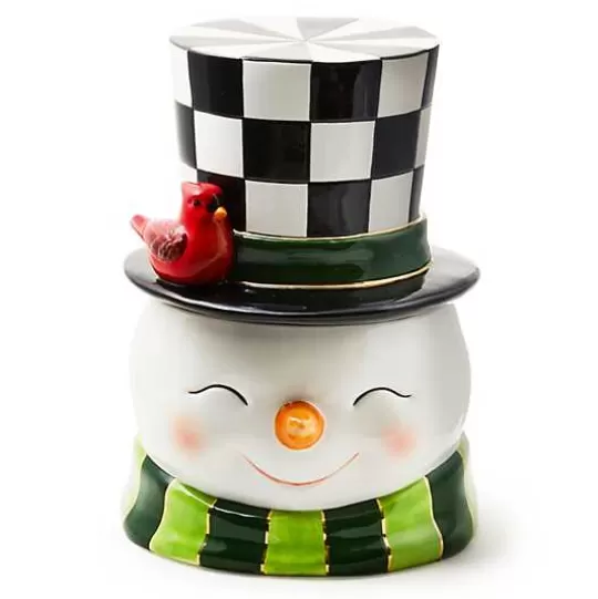 Outlet MacKenzie-Childs Cozy Christmas Snowman Cookie Jar