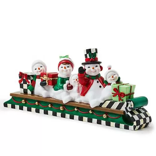 Flash Sale MacKenzie-Childs Cozy Christmas Snowmen Family Sledding Figurine