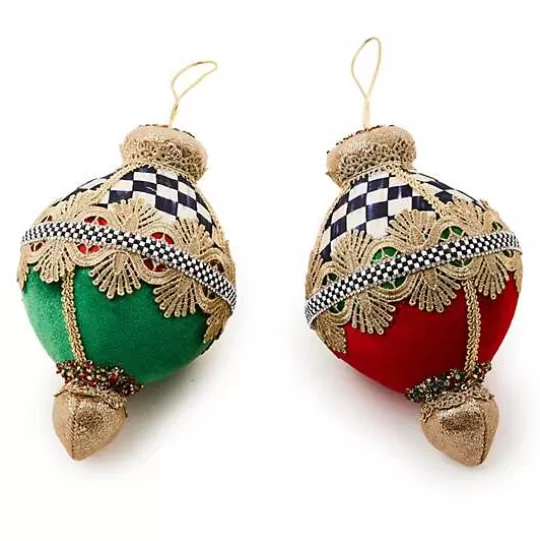 Online MacKenzie-Childs Cozy Christmas Velvet Bauble Ornaments, Set of 2