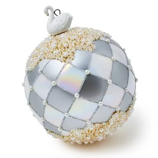 Best MacKenzie-Childs Crystal Palace Swan Jumbo Glass Ball Ornament