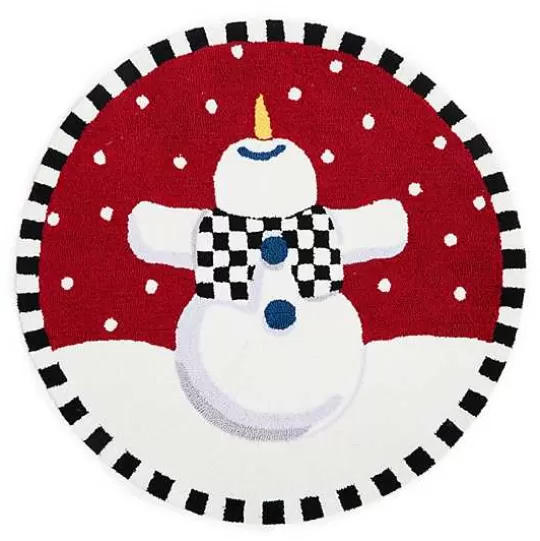 Best Sale MacKenzie-Childs Dancing Snowman 3' Round Rug