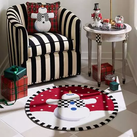 Best Sale MacKenzie-Childs Dancing Snowman 3' Round Rug