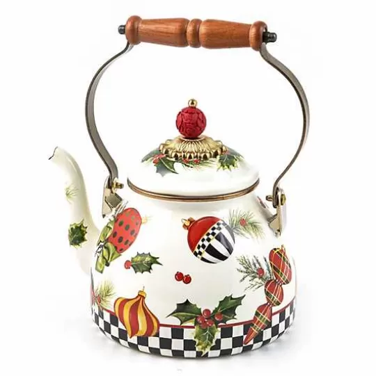 Outlet MacKenzie-Childs Deck the Halls 2 Quart Tea Kettle