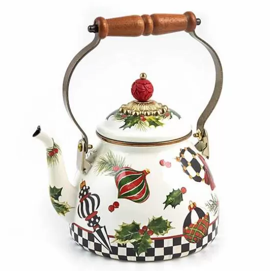 Outlet MacKenzie-Childs Deck the Halls 2 Quart Tea Kettle