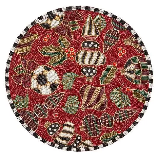 Store MacKenzie-Childs Deck the Halls Red Beaded Placemat