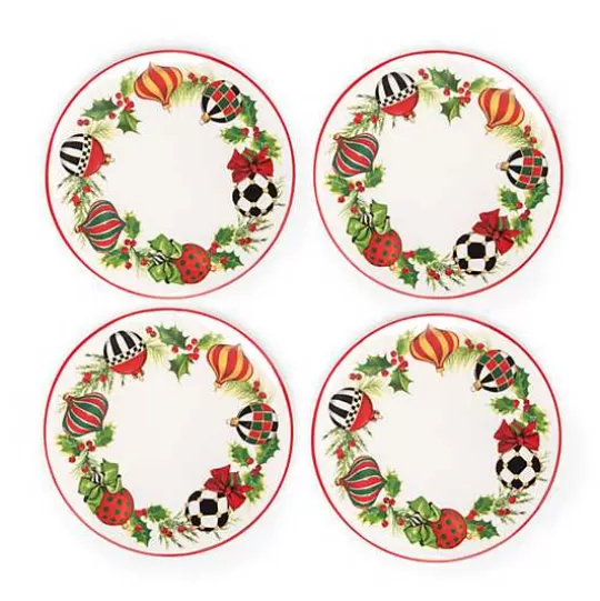 Outlet MacKenzie-Childs Deck the Halls Salad Plates, Set of 4