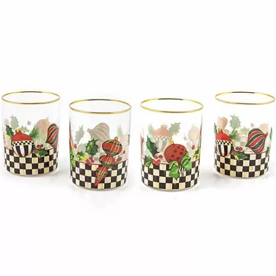 Discount MacKenzie-Childs Deck the Halls Tumblers, Set of 4