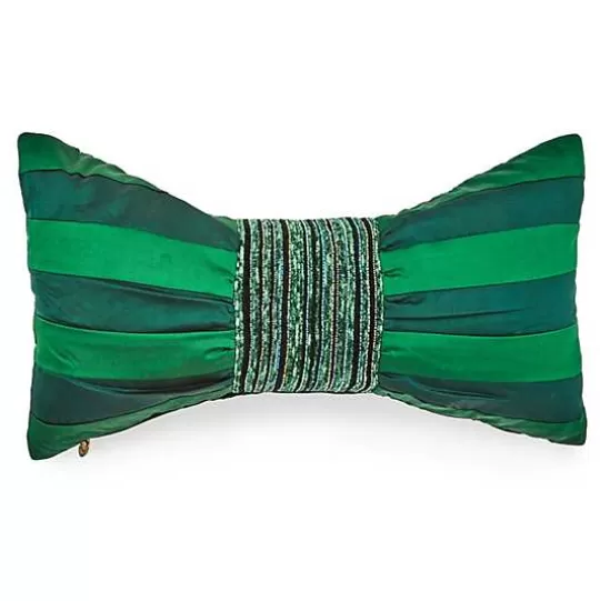 Shop MacKenzie-Childs Emerald Bow Throw Pillow