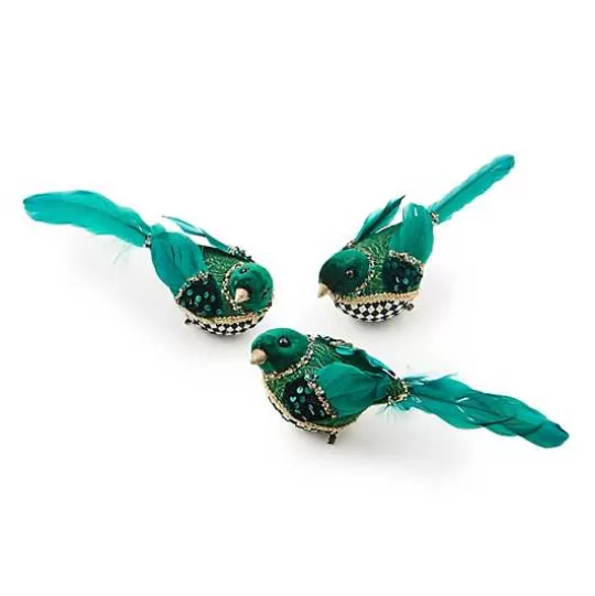 Best MacKenzie-Childs Emerald Luxe Bird Clips, Set of 3