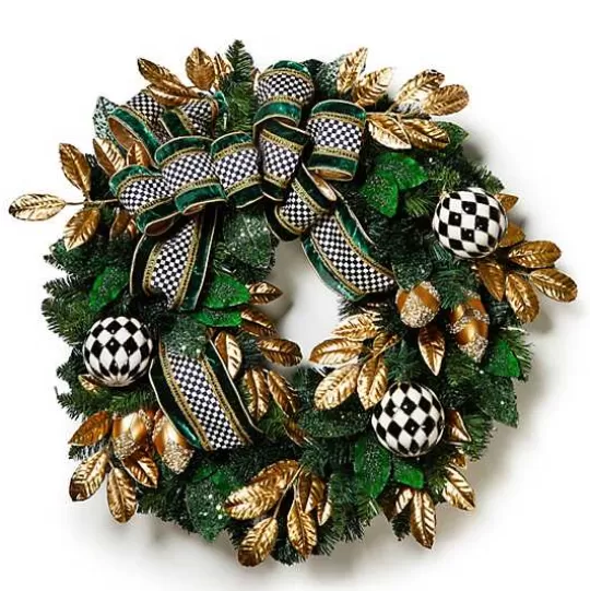 Best MacKenzie-Childs Emerald Luxe Illuminated 30 Wreath