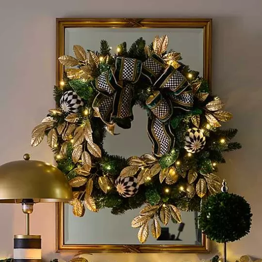 Best MacKenzie-Childs Emerald Luxe Illuminated 30 Wreath