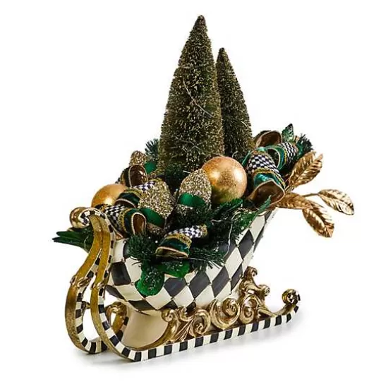 Store MacKenzie-Childs Emerald Luxe Illuminated Sleigh Centerpiece