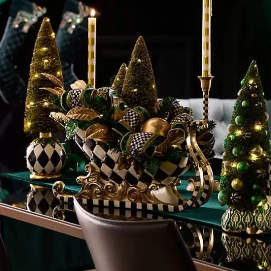 Store MacKenzie-Childs Emerald Luxe Illuminated Sleigh Centerpiece