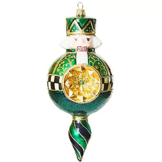 Hot MacKenzie-Childs Emerald Luxe Nutcracker Reflector Glass Ornament