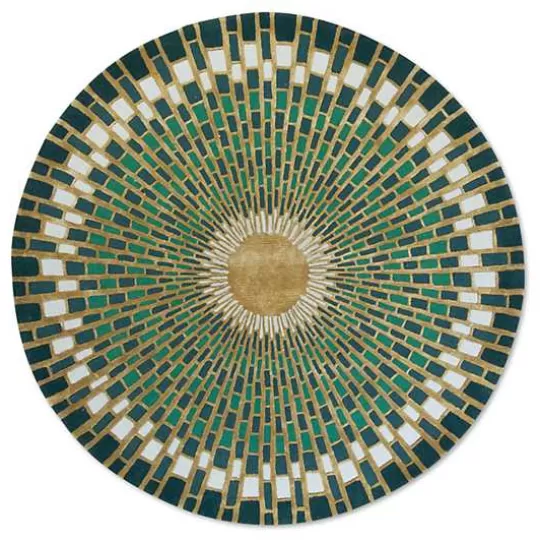 Sale MacKenzie-Childs Emerald Sunburst 6' Round Rug