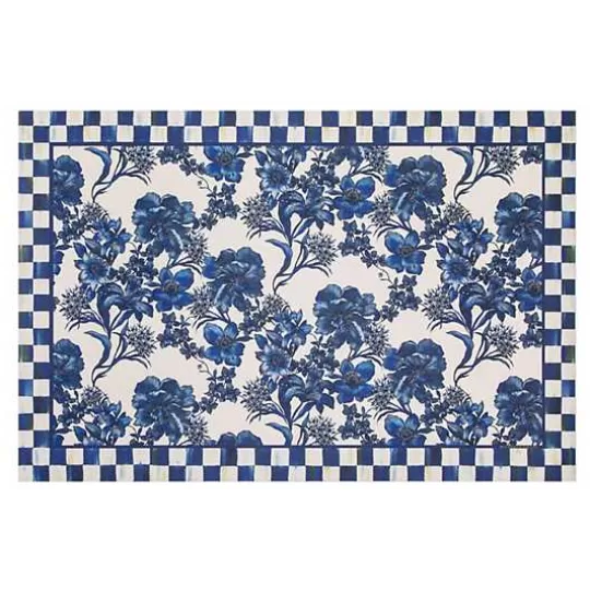 Best MacKenzie-Childs English Garden Floor Mat - Royal - 2' x 3'