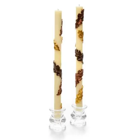 Shop MacKenzie-Childs Falling Leaves Dinner Candles, Set of 2