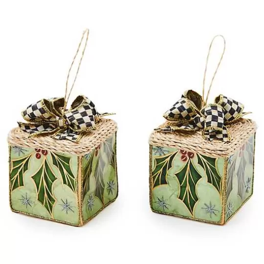 Store MacKenzie-Childs Farmhouse Capiz Gift Box Ornaments, Set of 2