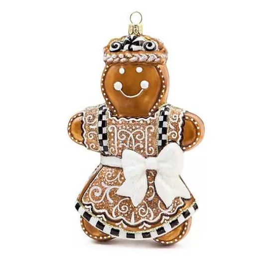 Cheap MacKenzie-Childs Farmhouse Gingerbread Girl Glass Ornament