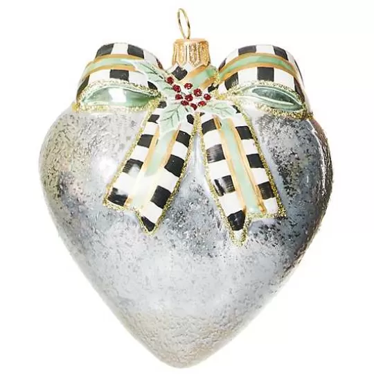 Flash Sale MacKenzie-Childs Farmhouse Holiday Heart Glass Ornament