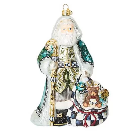 Discount MacKenzie-Childs Farmhouse Holiday Santa Glass Ornament