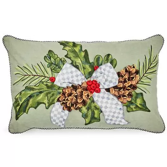 Hot MacKenzie-Childs Farmhouse Holly Holiday Lumbar Pillow