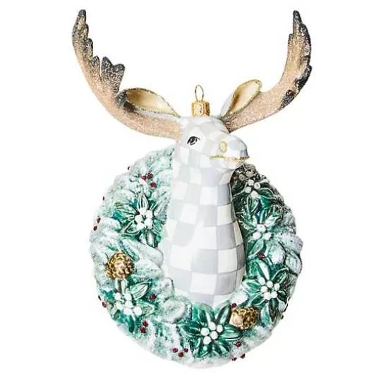 Hot MacKenzie-Childs Farmhouse Moose Glass Ornament