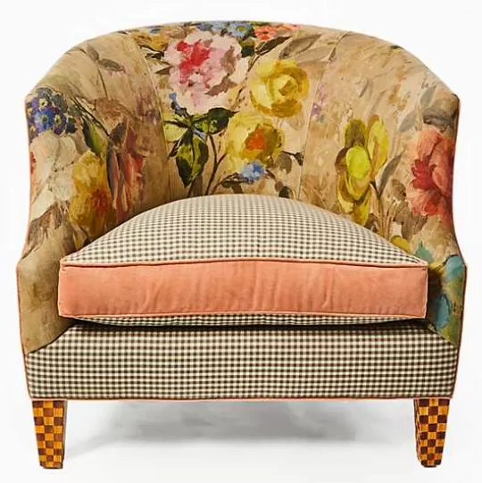 Online MacKenzie-Childs Field Study Floral  Gingham Accent Chair