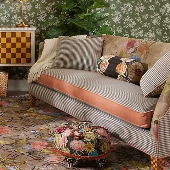 Best MacKenzie-Childs Field Study Floral  Gingham Sofa