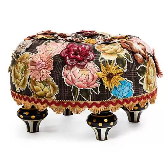 Store MacKenzie-Childs Field Study Floral Tufted Footstool