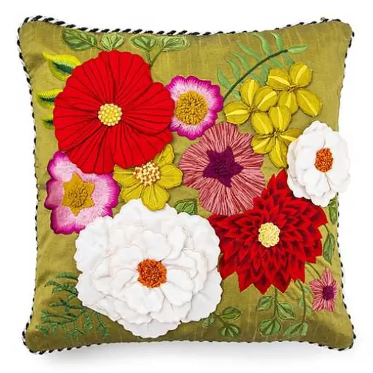 Cheap MacKenzie-Childs Fleur de Leaf Throw Pillow