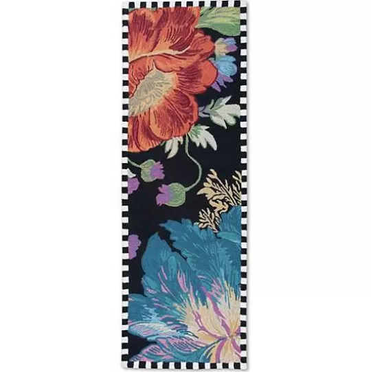 Store MacKenzie-Childs Flower Market Reflections Black 2'6 x 8' Runner