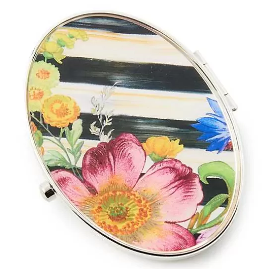 Outlet MacKenzie-Childs Flower Market Silver Plated Compact Mirror