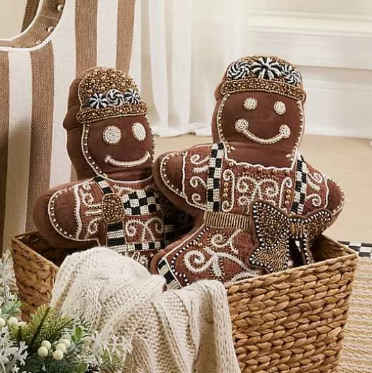 Sale MacKenzie-Childs Gingerbread Boy Shaped Throw Pillow