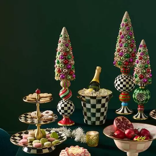 Hot MacKenzie-Childs Granny Kitsch Medium Bottle Brush Pedestal Tree