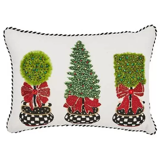 Shop MacKenzie-Childs Holiday Topiary Beaded Lumbar Pillow